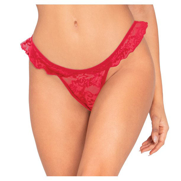 2 pack Sexy Lace Ruffled Thong Panties 1