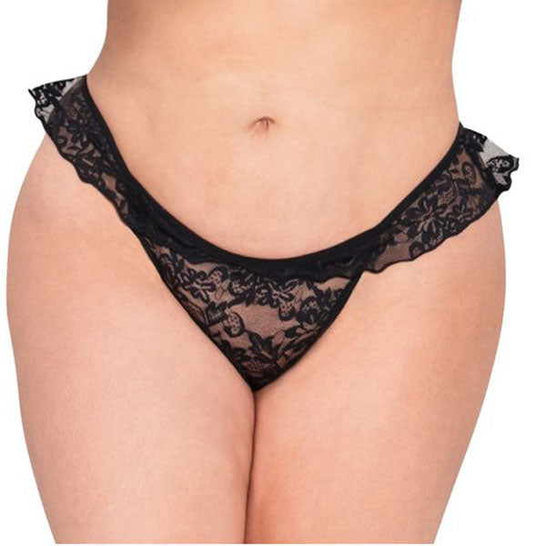 2 pack Sexy Lace Ruffled Thong Panties 3