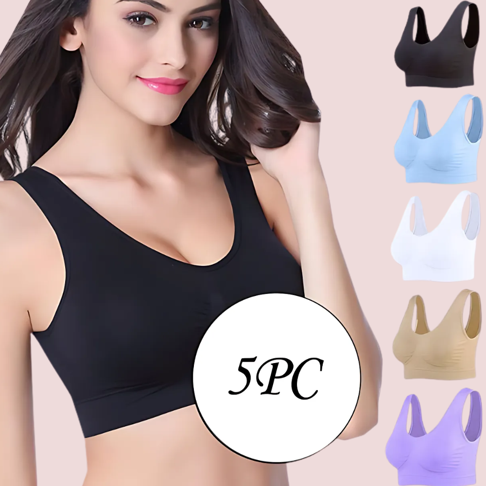 5 pack medium impact Comfort Sports Bras2