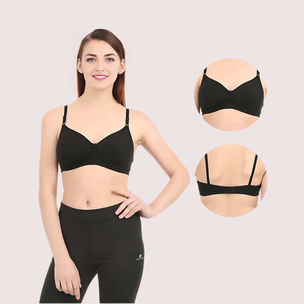 Black Non Wired Padded Bra1