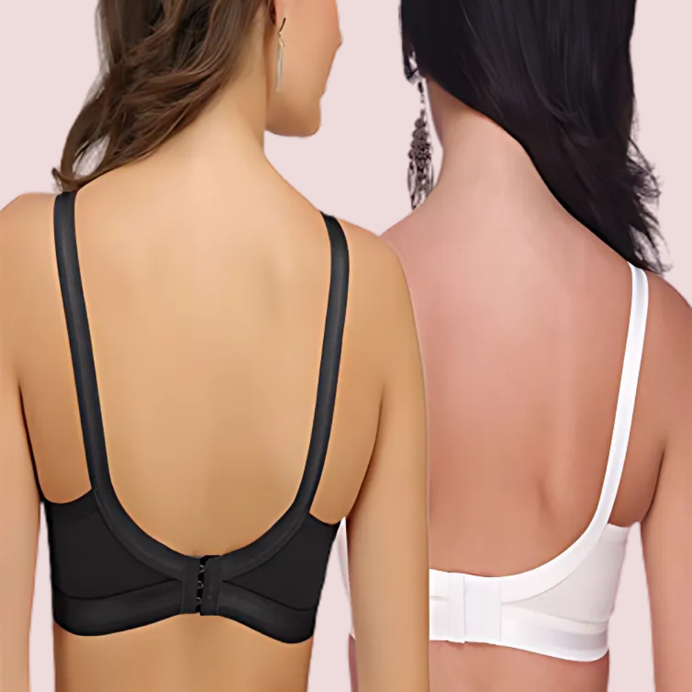 Plus Size- Pack Of 2 Black &amp; White Cotton Front Bras11
