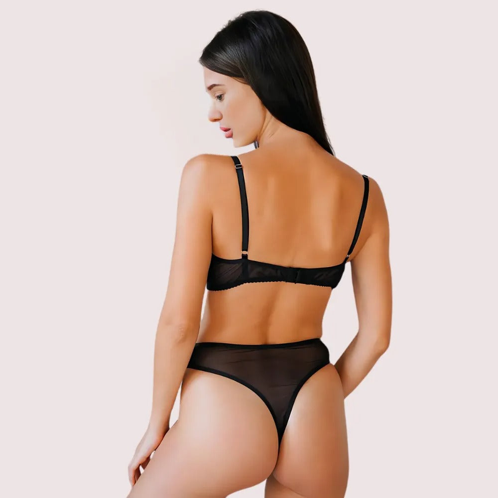 Ruby Whisper See-Through Bra &amp; Thong Set1