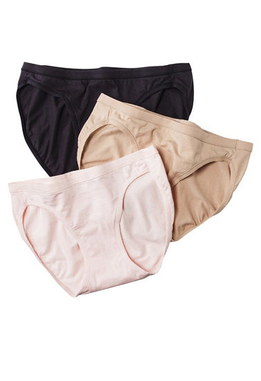 Western Beauty  Plus Size Elastic Waist Panties 3-Pack+ 1 Free Bra 1